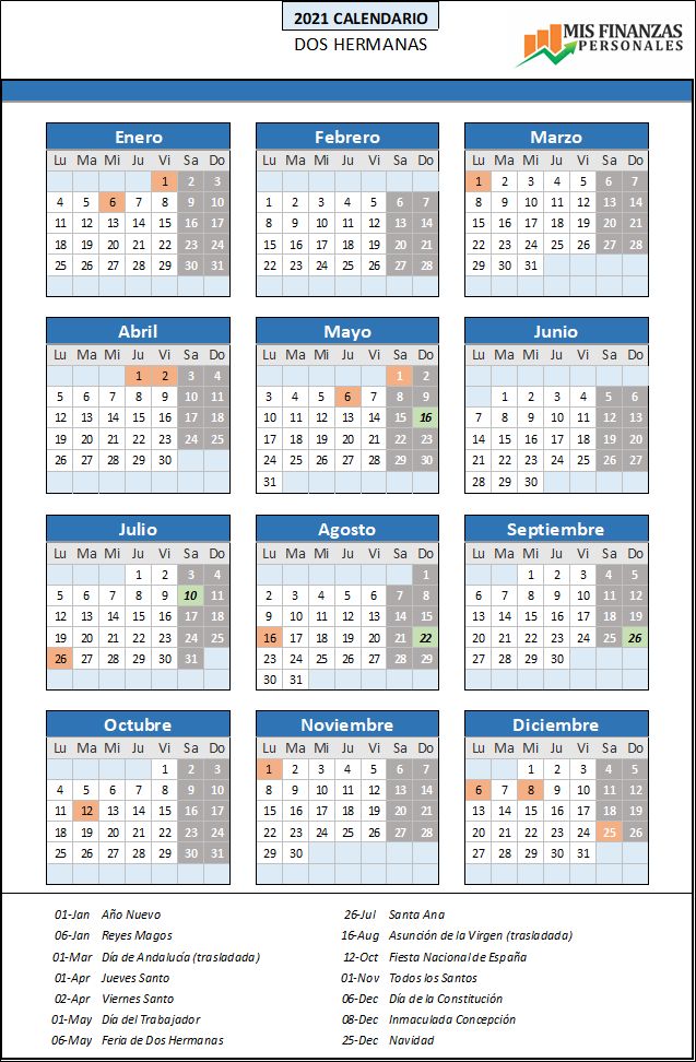 calendario laboral Dos Hermanas 2021