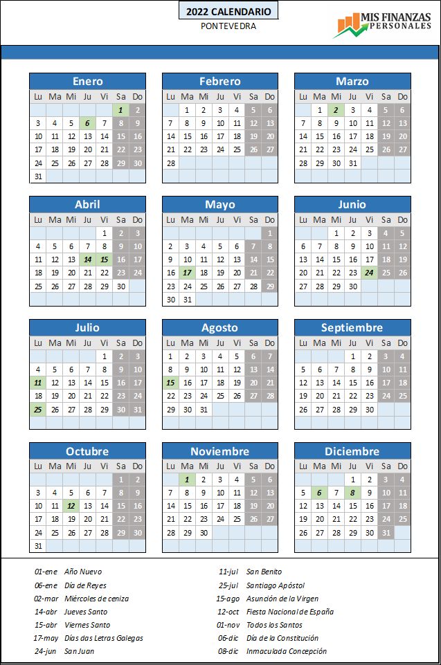calendario laboral Pontevedra_2022