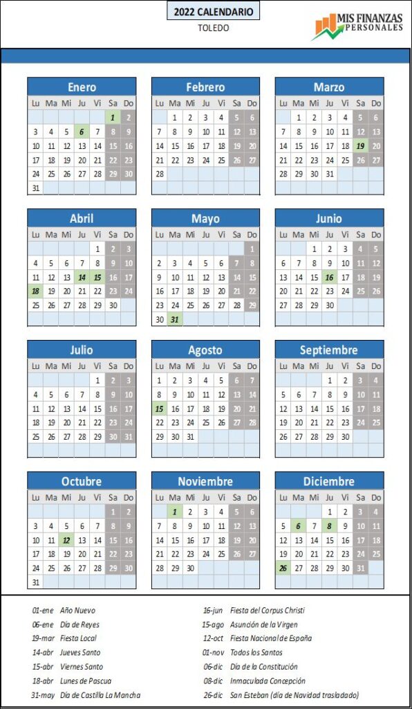 calendario laboral Toledo_2022