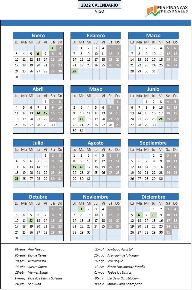 calendario laboral Vigo_2022