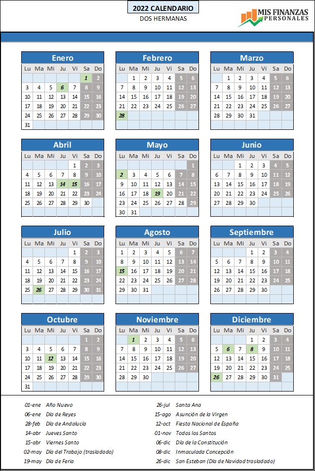 calendario laboral Dos Hermanas 2022